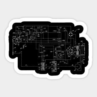 Power Transmission System for Sewing Machine Vintage Patent Hand Drawing Sticker